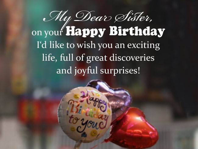 Happy Birthday Sister Messages with Images